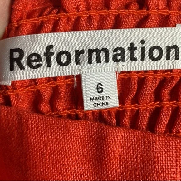 EUC Reformation Manet Cinched Back Dress size 6 - Picture 6 of 7